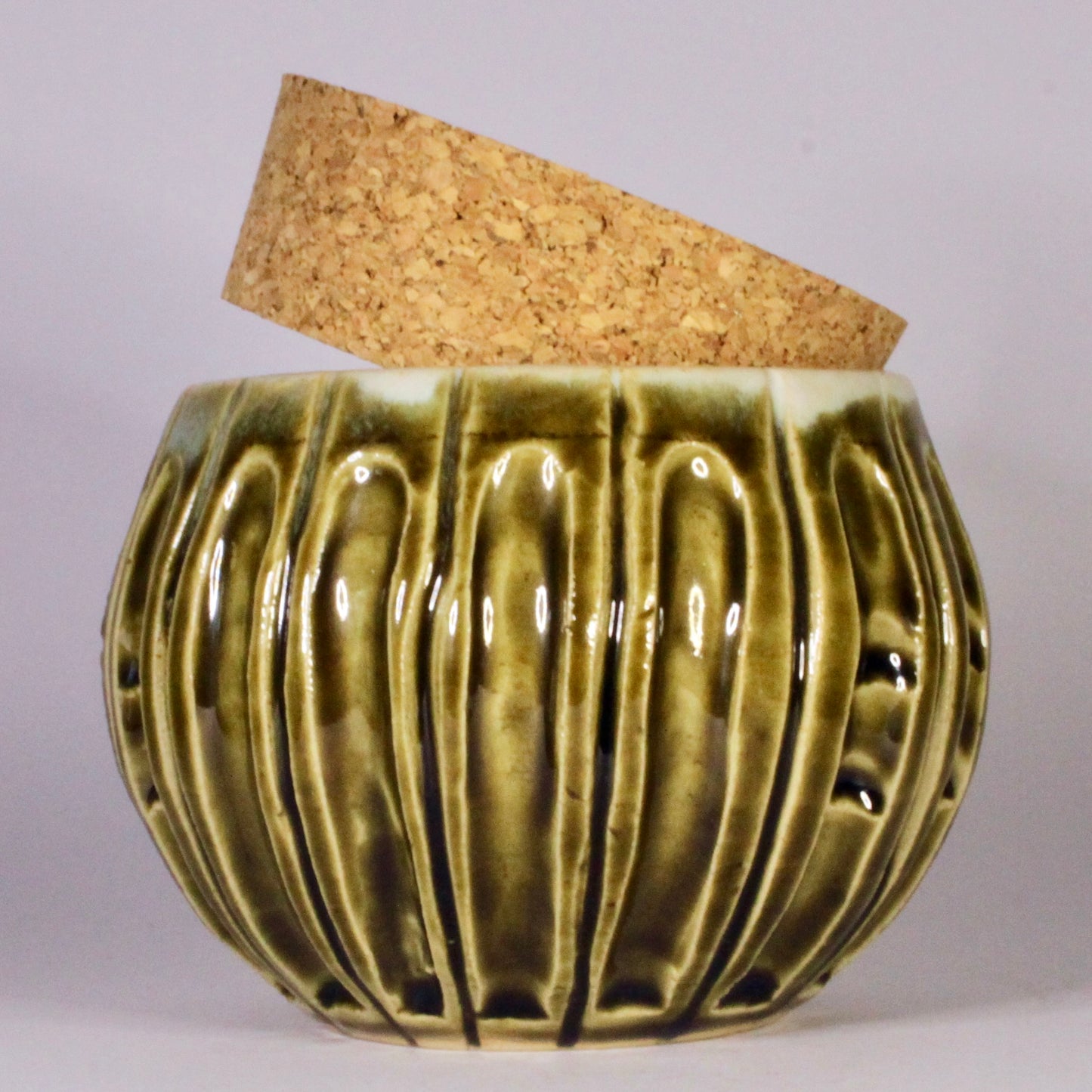 Voorraadpotje bruin cognac met bondel