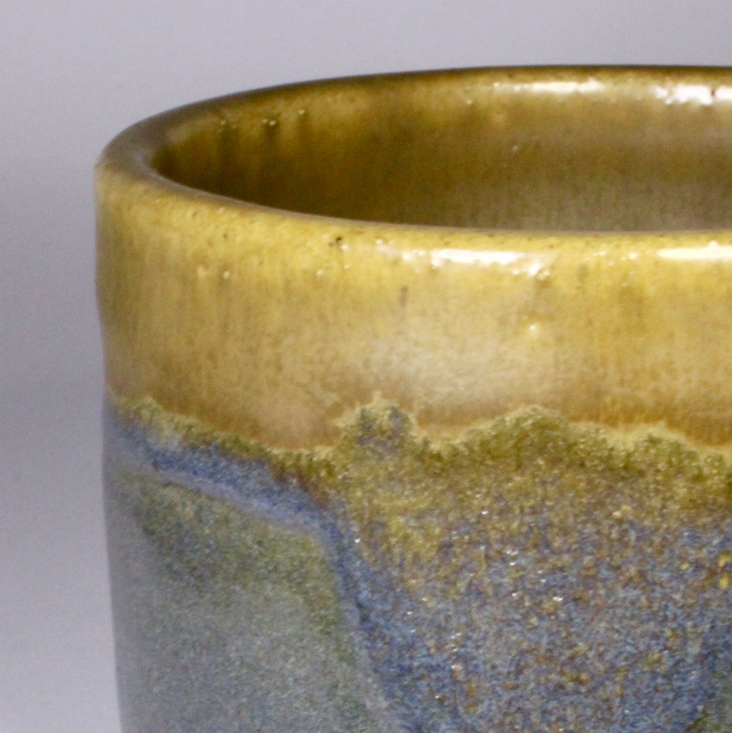 Voorraadpotje bruin en blauw met bondel