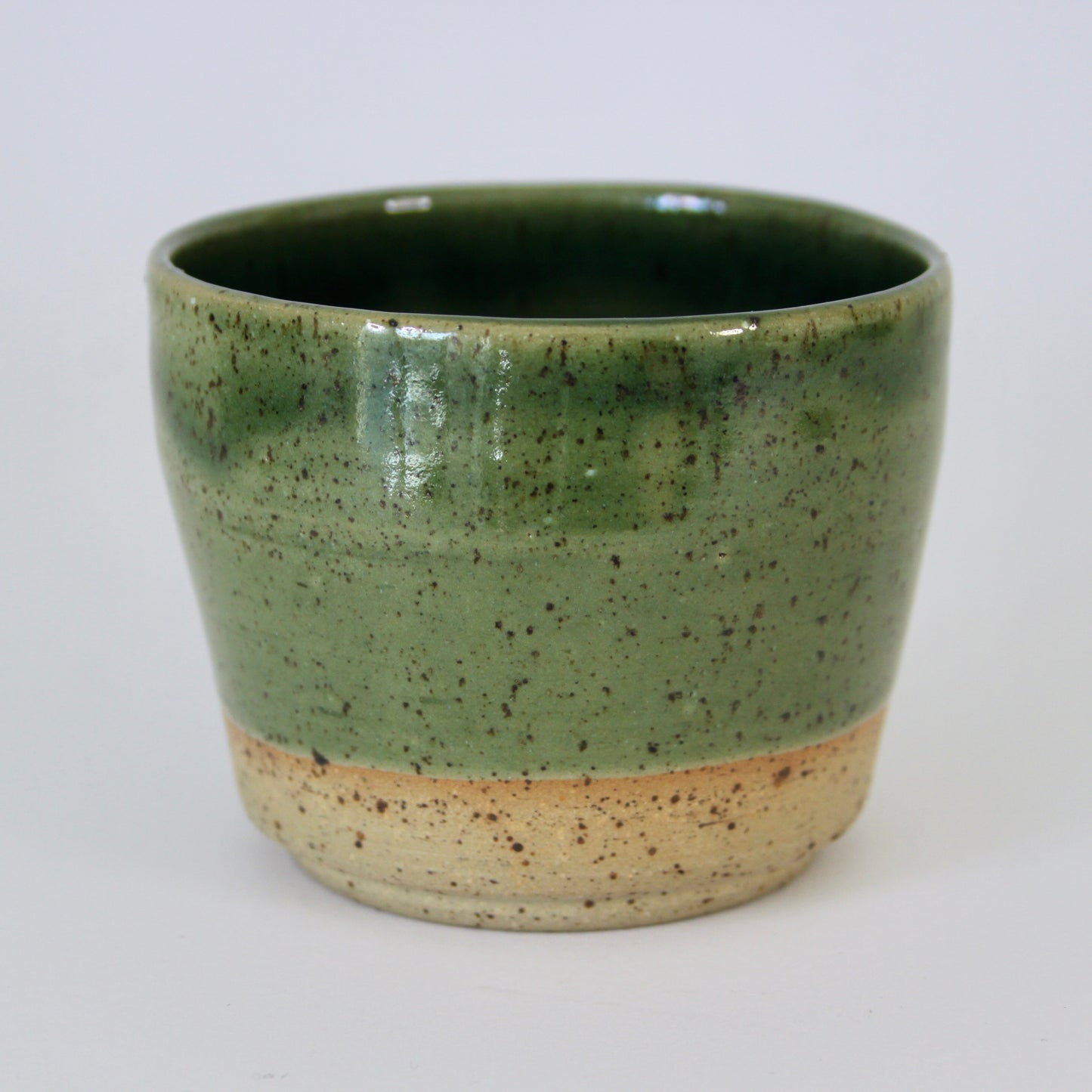 Koffiekopje Small zonder oor, groen met spikkel