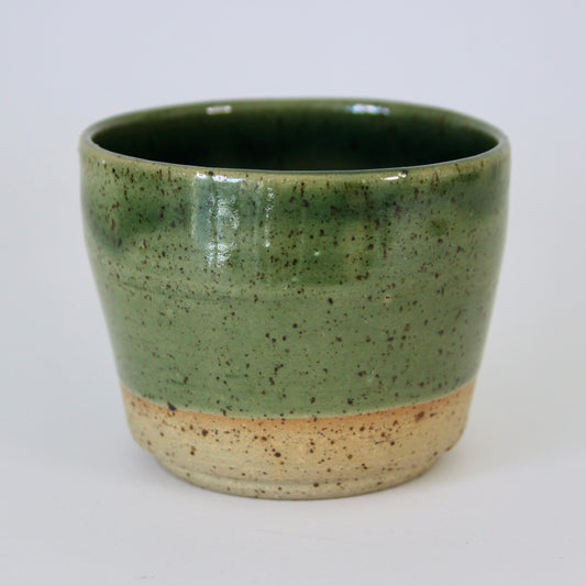 Koffiekopje Small zonder oor, groen met spikkel